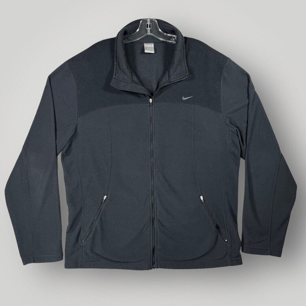 Nike Therma Fit Athletic Full Zip Fleece Jacket Waffle Knit Men's Size XL